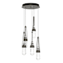 Hubbardton Forge Link 5 Light 13" Wide Multi Light Pendant Dark Smoke / Clear / White
