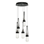 Hubbardton Forge Link 5 Light 13" Wide Multi Light Pendant Black / Clear