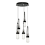 Hubbardton Forge Link 5 Light 13" Wide Multi Light Pendant Black / Clear