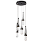 Hubbardton Forge Link 5 Light 13" Wide Multi Light Pendant Oil Rubbed Bronze / Clear