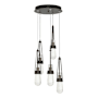 Hubbardton Forge Link 5 Light 13" Wide Multi Light Pendant Oil Rubbed Bronze / Clear