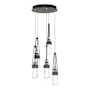 Hubbardton Forge Link 5 Light 13" Wide Multi Light Pendant Natural Iron / Clear / White