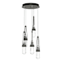 Hubbardton Forge Link 5 Light 13" Wide Multi Light Pendant Natural Iron / Clear / White