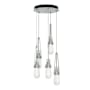 Hubbardton Forge Link 5 Light 13" Wide Multi Light Pendant Vintage Platinum / Clear