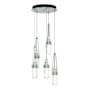 Hubbardton Forge Link 5 Light 13" Wide Multi Light Pendant Vintage Platinum / Clear / White