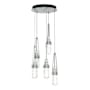 Hubbardton Forge Link 5 Light 13" Wide Multi Light Pendant Vintage Platinum / Clear / White
