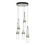 Hubbardton Forge Link 5 Light 13" Wide Multi Light Pendant Sterling / Clear / White