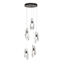 Hubbardton Forge Luma 5 Light 15" Wide Crystal Multi Light Pendant Oil Rubbed Bronze / Clear