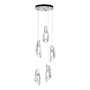 Hubbardton Forge Luma 5 Light 15" Wide Crystal Multi Light Pendant Sterling / Clear
