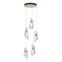 Hubbardton Forge Luma 5 Light 15" Wide Crystal Multi Light Pendant Modern Brass / Clear