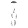Hubbardton Forge Luma 5 Light 15" Wide Crystal Multi Light Pendant Ink / Clear