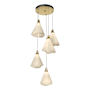 Hubbardton Forge Mobius 9 Light 21" Wide Multi Light Pendant Modern Brass / Spun Frost