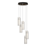 Hubbardton Forge Exos Glass 5 Light 14" Wide Suspension Multi Light Pendant Bronze / Opal