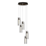 Hubbardton Forge Exos Glass 5 Light 14" Wide Suspension Multi Light Pendant Bronze / Clear