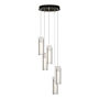 Hubbardton Forge Exos Glass 5 Light 14" Wide Suspension Multi Light Pendant Dark Smoke / Opal