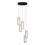 Hubbardton Forge Exos Glass 5 Light 14" Wide Suspension Multi Light Pendant Black / Opal