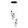 Hubbardton Forge Exos Glass 5 Light 14" Wide Suspension Multi Light Pendant Black / Clear