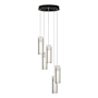 Hubbardton Forge Exos Glass 5 Light 14" Wide Suspension Multi Light Pendant Natural Iron / Opal