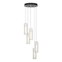 Hubbardton Forge Exos Glass 5 Light 14" Wide Suspension Multi Light Pendant Vintage Platinum / Opal