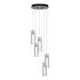 Hubbardton Forge Exos Glass 5 Light 14" Wide Suspension Multi Light Pendant Vintage Platinum / Clear
