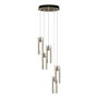 Hubbardton Forge Exos Glass 5 Light 14" Wide Suspension Multi Light Pendant Soft Gold / Clear