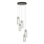 Hubbardton Forge Exos Glass 5 Light 14" Wide Suspension Multi Light Pendant Sterling / Clear