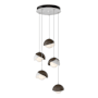 Hubbardton Forge Brooklyn 5 Light 16" Wide Suspension Multi Light Pendant White / Bronze / Opal