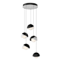 Hubbardton Forge Brooklyn 5 Light 16" Wide Suspension Multi Light Pendant White / Black / Opal