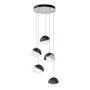Hubbardton Forge Brooklyn 5 Light 16" Wide Suspension Multi Light Pendant White / Oil Rubbed Bronze / Opal