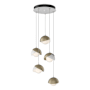 Hubbardton Forge Brooklyn 5 Light 16" Wide Suspension Multi Light Pendant White / Soft Gold / Opal
