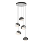 Hubbardton Forge Brooklyn 5 Light 16" Wide Suspension Multi Light Pendant White / Ink / Opal