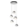 Hubbardton Forge Brooklyn 5 Light 16" Wide Suspension Multi Light Pendant White / Vintage Platinum / Opal
