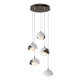 Hubbardton Forge Brooklyn 5 Light 16" Wide Suspension Multi Light Pendant Bronze / White / Opal