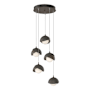 Hubbardton Forge Brooklyn 5 Light 16" Wide Suspension Multi Light Pendant Bronze / Dark Smoke / Opal