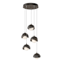 Hubbardton Forge Brooklyn 5 Light 16" Wide Suspension Multi Light Pendant Bronze / Oil Rubbed Bronze / Opal
