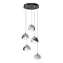 Hubbardton Forge Brooklyn 5 Light 16" Wide Suspension Multi Light Pendant Bronze / Vintage Platinum / Opal
