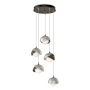 Hubbardton Forge Brooklyn 5 Light 16" Wide Suspension Multi Light Pendant Bronze / Sterling / Opal