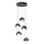 Hubbardton Forge Brooklyn 5 Light 16" Wide Suspension Multi Light Pendant Bronze / Ink / Opal