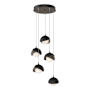 Hubbardton Forge Brooklyn 5 Light 16" Wide Suspension Multi Light Pendant Bronze / Black / Opal