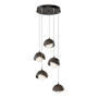 Hubbardton Forge Brooklyn 5 Light 16" Wide Suspension Multi Light Pendant Oil Rubbed Bronze / Bronze / Opal