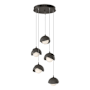 Hubbardton Forge Brooklyn 5 Light 16" Wide Suspension Multi Light Pendant Oil Rubbed Bronze / Dark Smoke / Opal