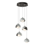 Hubbardton Forge Brooklyn 5 Light 16" Wide Suspension Multi Light Pendant Oil Rubbed Bronze / Vintage Platinum / Opal
