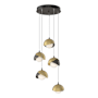 Hubbardton Forge Brooklyn 5 Light 16" Wide Suspension Multi Light Pendant Oil Rubbed Bronze / Modern Brass / Opal