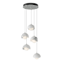 Hubbardton Forge Brooklyn 5 Light 16" Wide Suspension Multi Light Pendant Vintage Platinum / White / Opal
