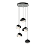 Hubbardton Forge Brooklyn 5 Light 16" Wide Suspension Multi Light Pendant Vintage Platinum / Black / Opal