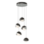 Hubbardton Forge Brooklyn 5 Light 16" Wide Suspension Multi Light Pendant Vintage Platinum / Oil Rubbed Bronze / Opal