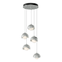 Hubbardton Forge Brooklyn 5 Light 16" Wide Suspension Multi Light Pendant Vintage Platinum / Vintage Platinum / Opal