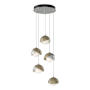 Hubbardton Forge Brooklyn 5 Light 16" Wide Suspension Multi Light Pendant Vintage Platinum / Soft Gold / Opal