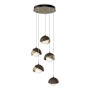 Hubbardton Forge Brooklyn 5 Light 16" Wide Suspension Multi Light Pendant Soft Gold / Bronze / Opal