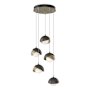 Hubbardton Forge Brooklyn 5 Light 16" Wide Suspension Multi Light Pendant Soft Gold / Oil Rubbed Bronze / Opal